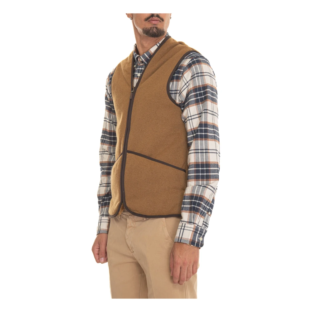 Barbour Bont gevoerde Vest met Ritssluiting Brown Heren