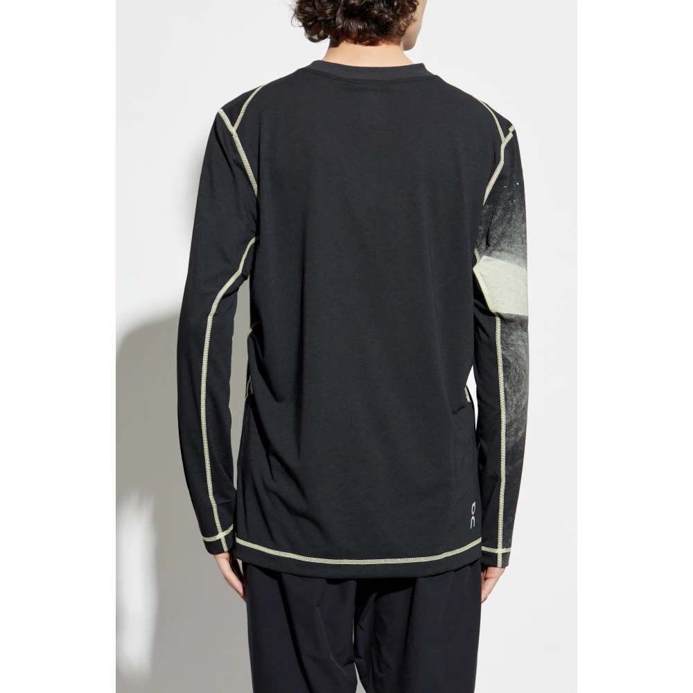 ON Running Lange mouw training T-shirt Black Heren