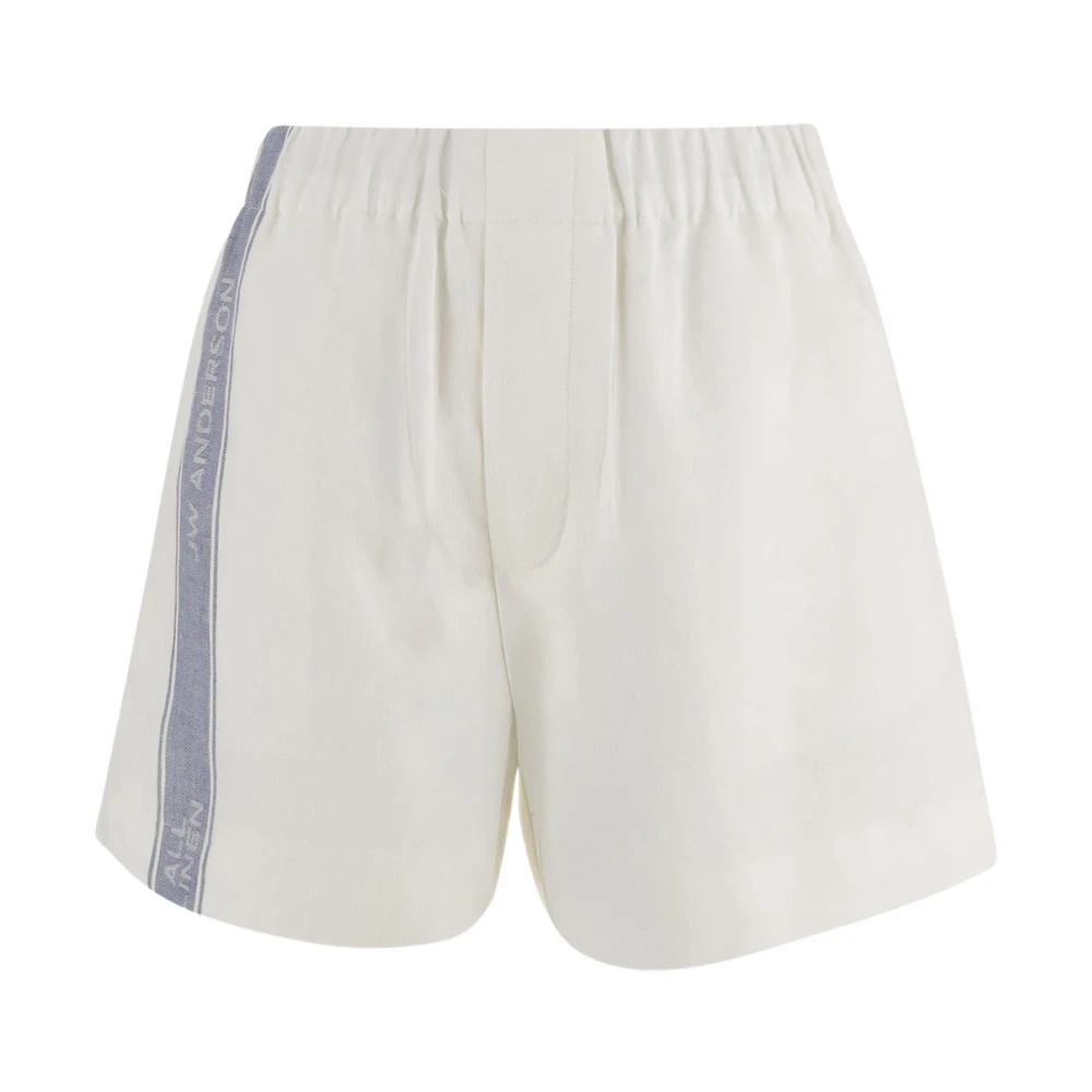 Jw Anderson Women's White Short Linen Trousers
