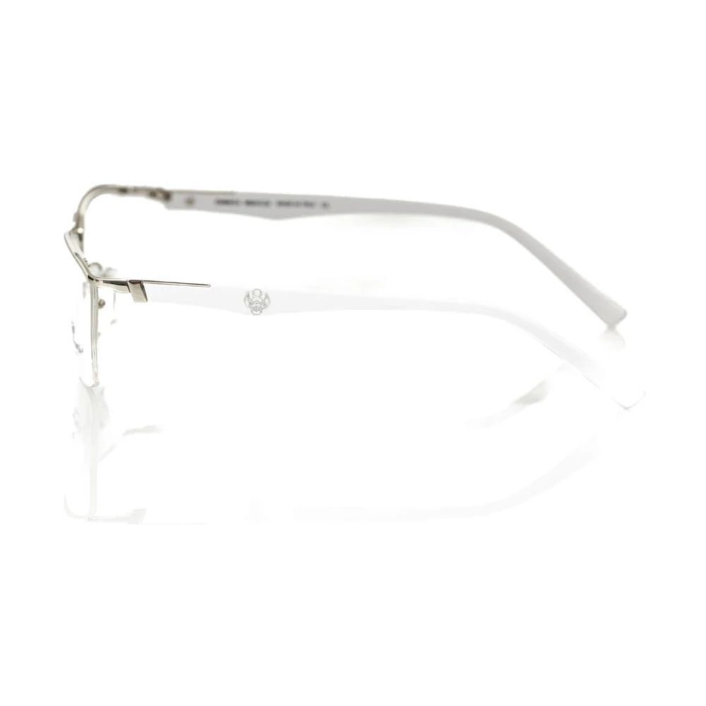 Frankie Morello Clubmaster Metalen Frame Bril Wit Logo Gray Heren