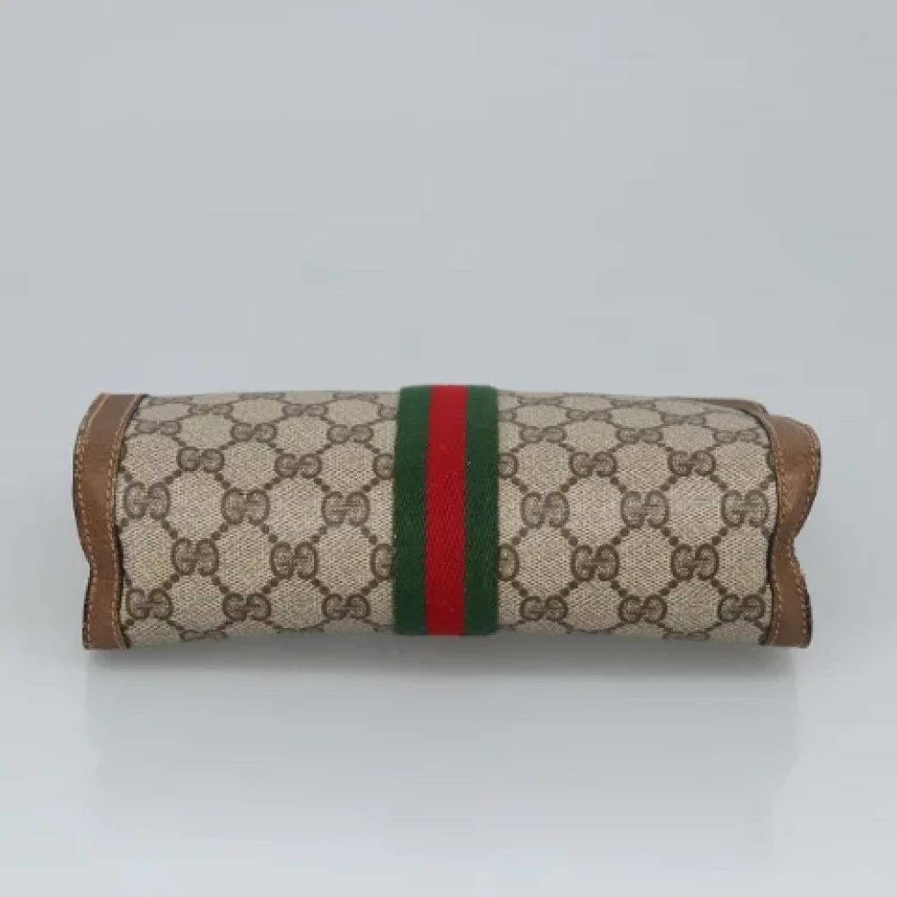 Gucci Vintage Pre-owned Leather clutches Beige Dames