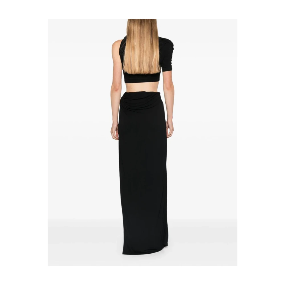 Casablanca Zwarte Asymmetrische Taille Rok Black Dames