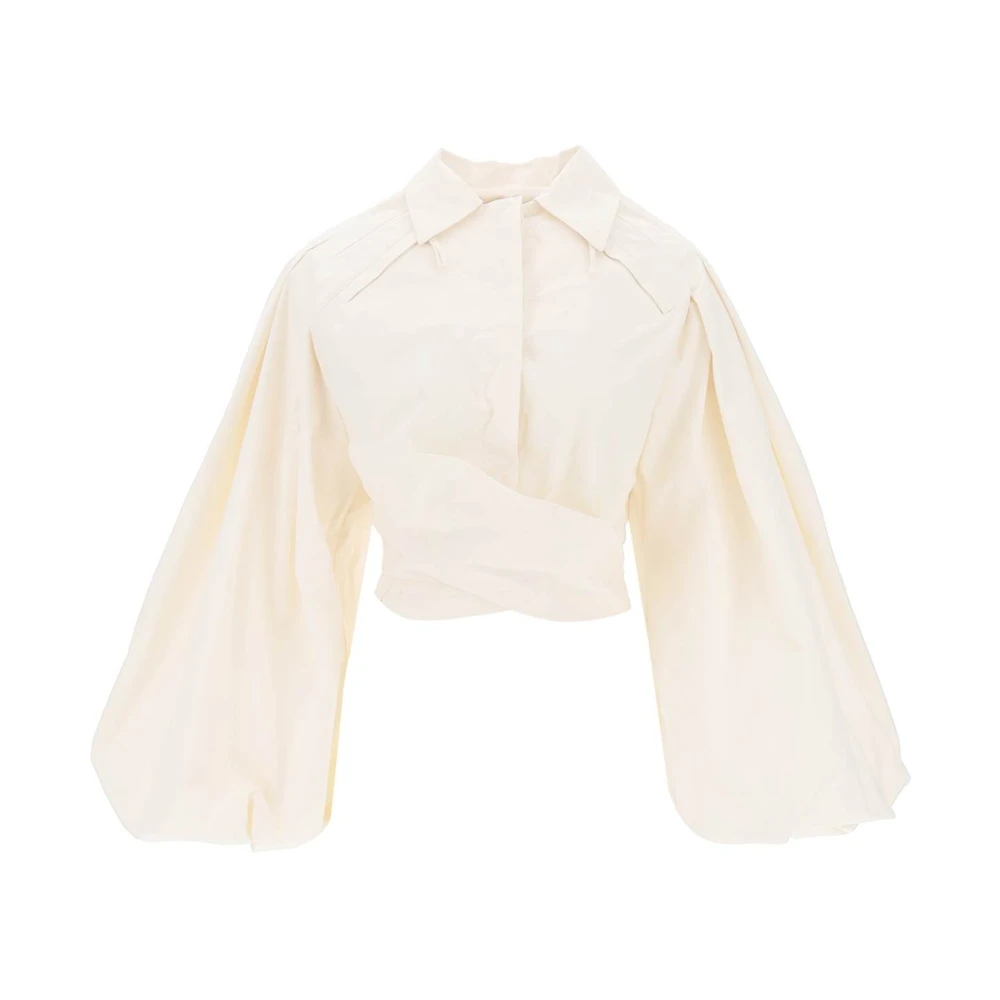 Jacquemus Klassieke Witte Button-Up Overhemd White Dames