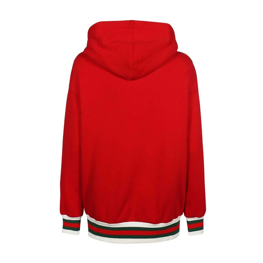 Gucci Katoenen sweatshirt met capuchon en rits Red Heren