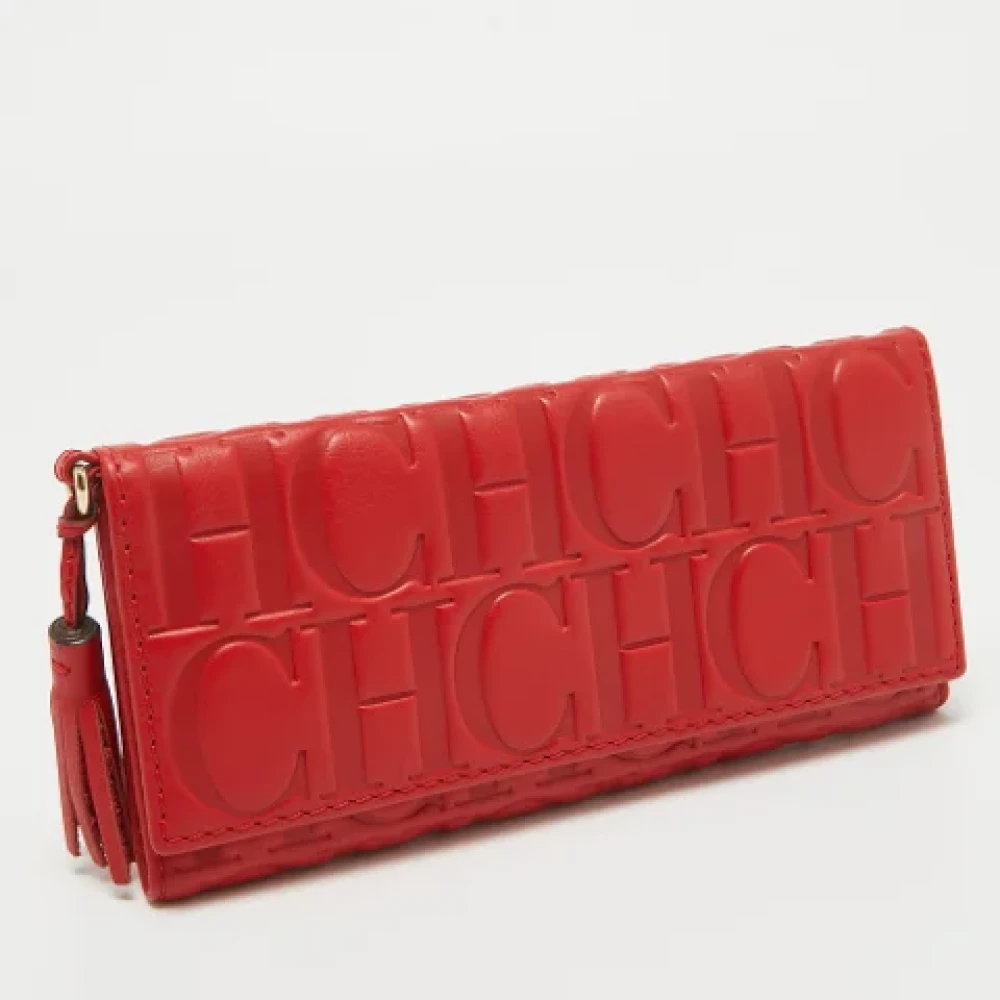 Carolina Herrera Pre-owned Leather wallets Red Dames