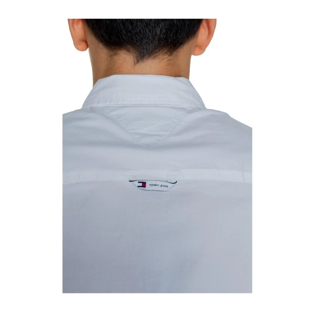 Tommy Jeans Katoenen Overhemd Lange Mouwen Wit Herfst Winter White Heren