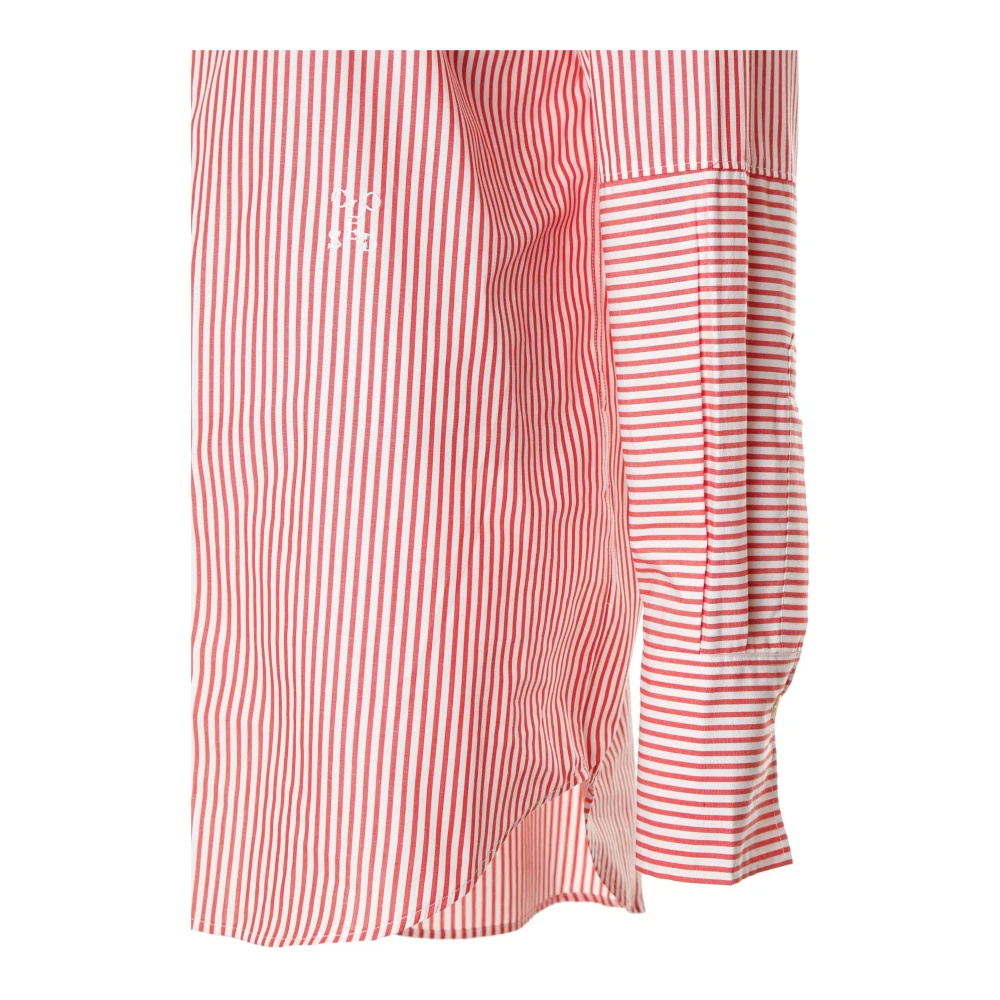 closed Relaxed Fitted Shirt met puntkraag Pink Dames