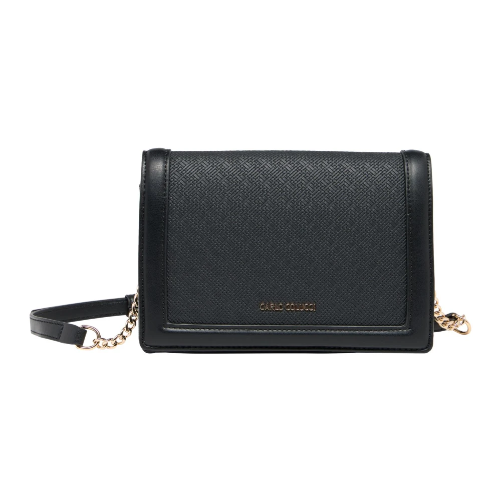 Carlo Colucci Women's Black Braided Shoulder Bag