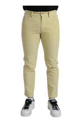 yellow-corduroy-logo-skinny-jeans