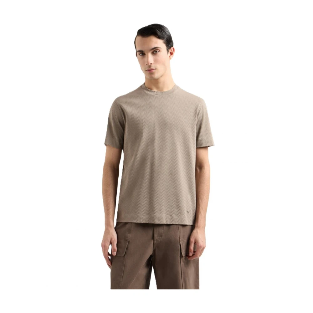 Emporio Armani Casual Katoenen T-shirt Beige Heren