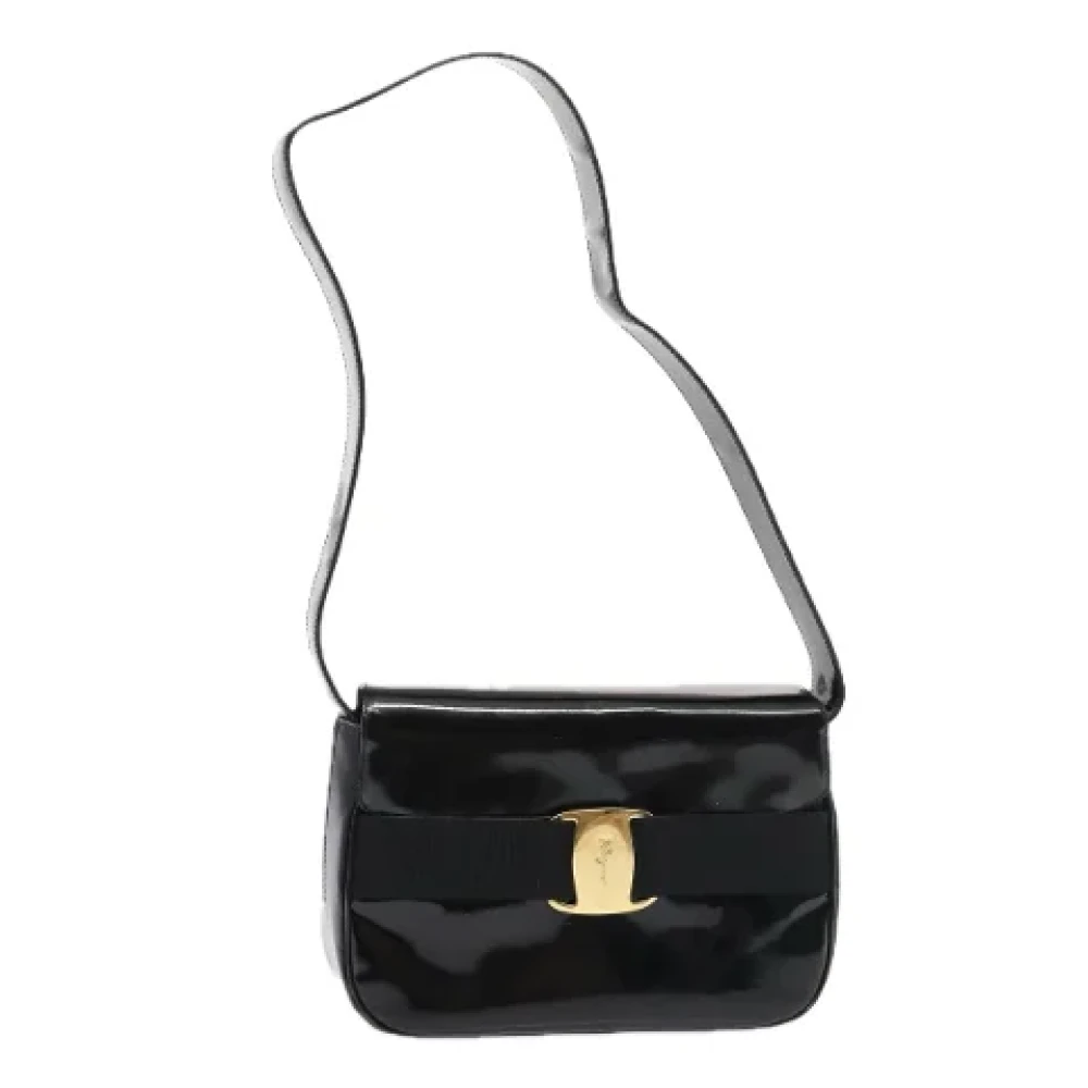 Salvatore Ferragamo Pre-owned Leather shoulder-bags Black Dames
