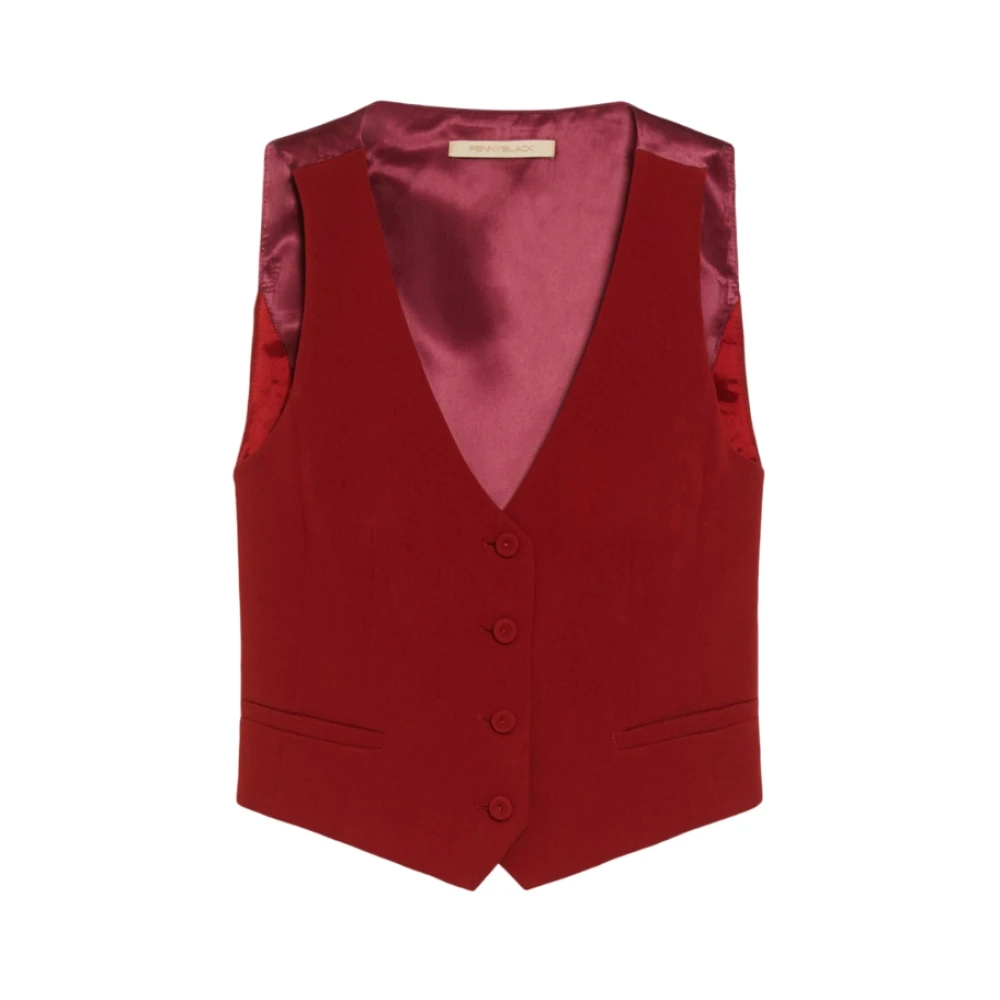 Pennyblack Stijlvolle Gilet voor Mannen Red Dames
