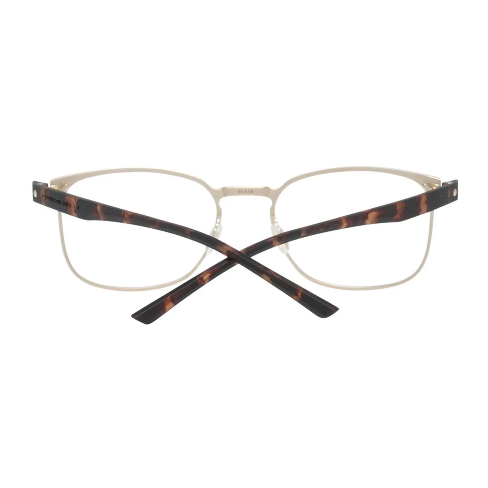 Porsche Design Gouden Titanium Rechthoekige Optische Monturen Yellow Heren