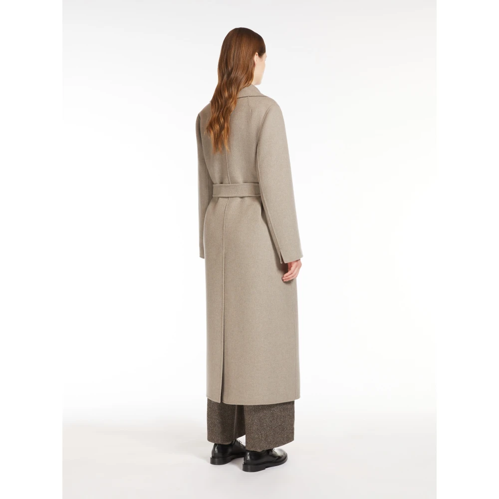 Max Mara Grijze wollen jas met brede revers Gray Dames