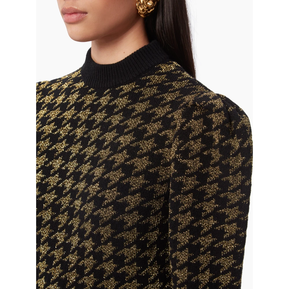 Nina Ricci Zwart Houndstooth Jacquard Sweater Multicolor Dames