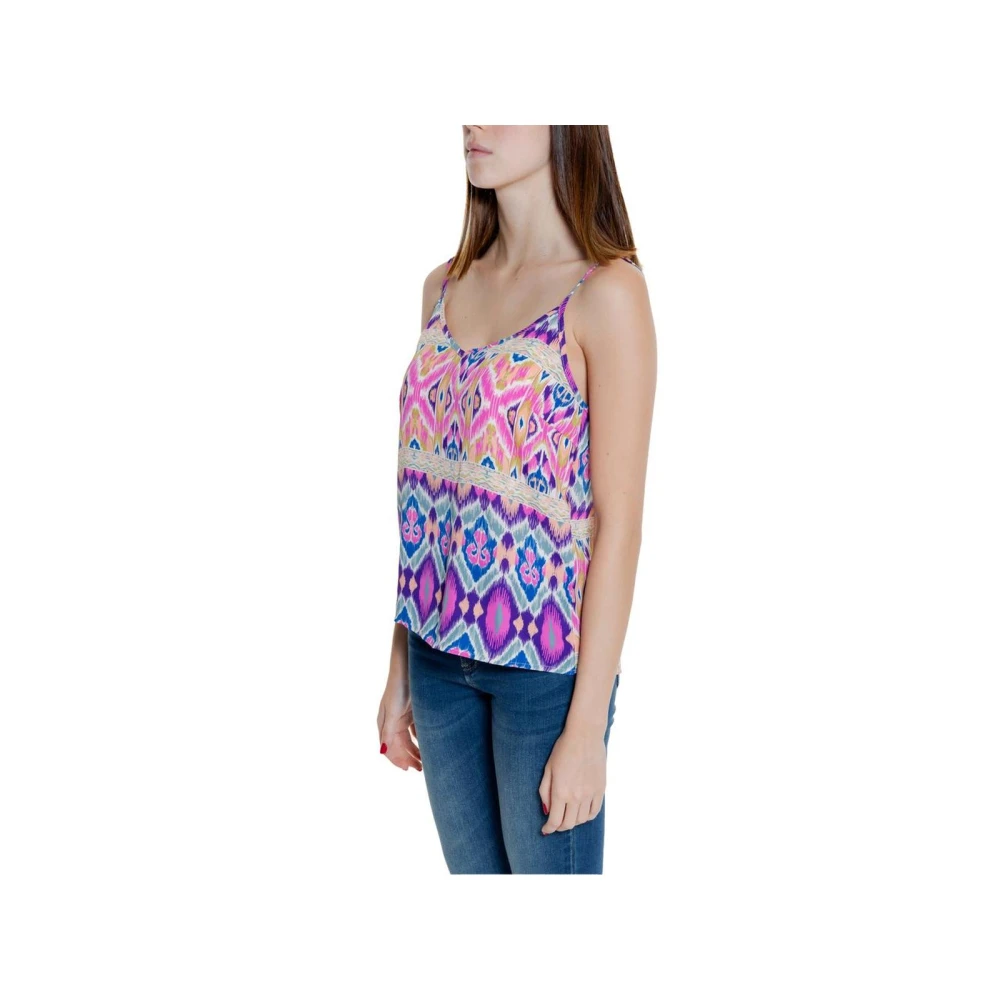 Only Ikat Print Cami Tank Top Pink Dames