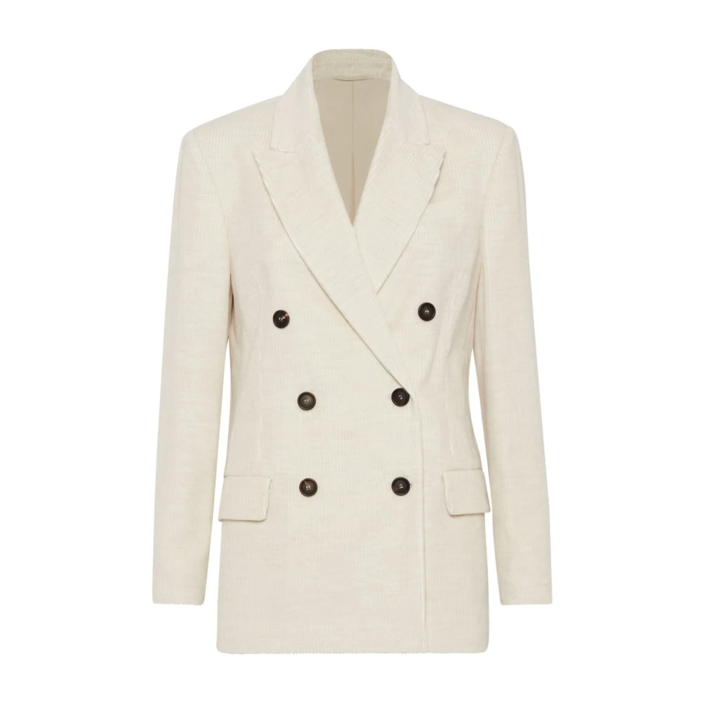 Ivory Corduroy Double-Breasted Jacket