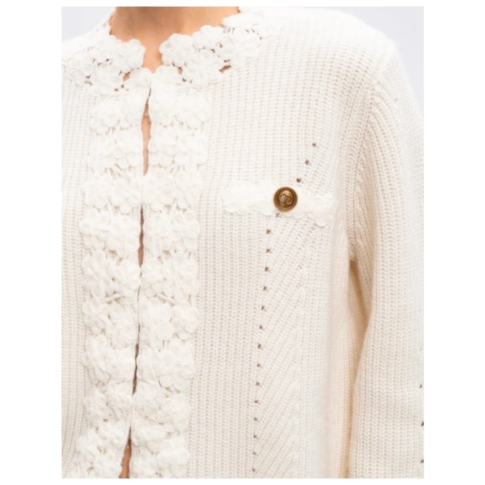 Twinset Gehaakte wollen blend vest White Dames