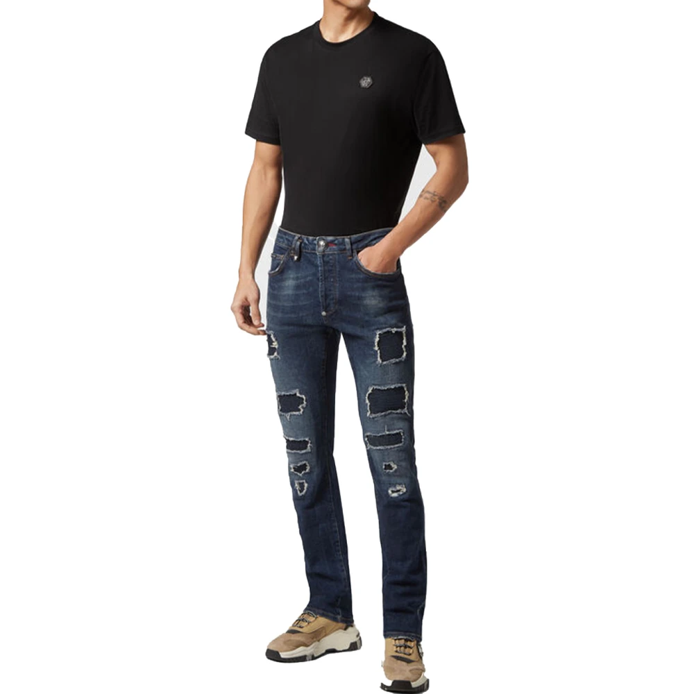 Philipp Plein Stijlvolle Denim Jeans voor Mannen Blue Heren