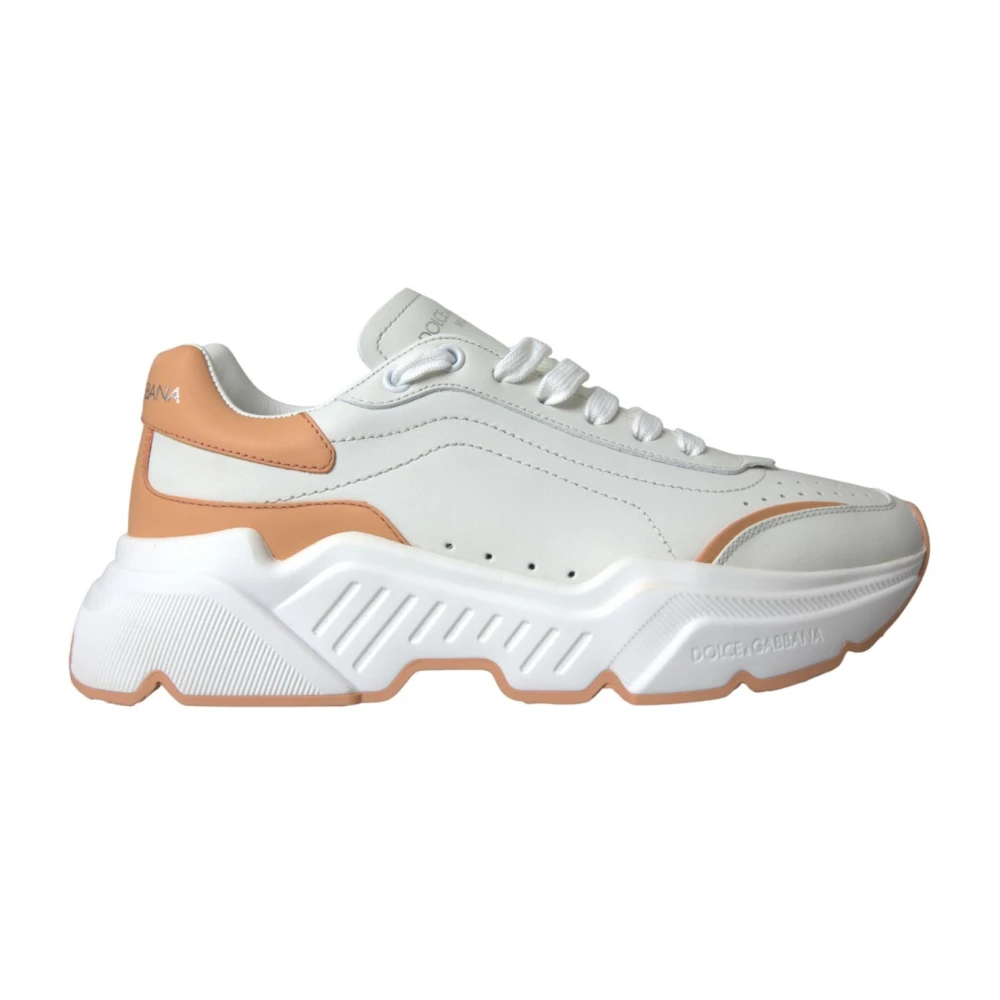 Dolce & Gabbana Vit Persika Lågtop Sneakerskor White, Dam