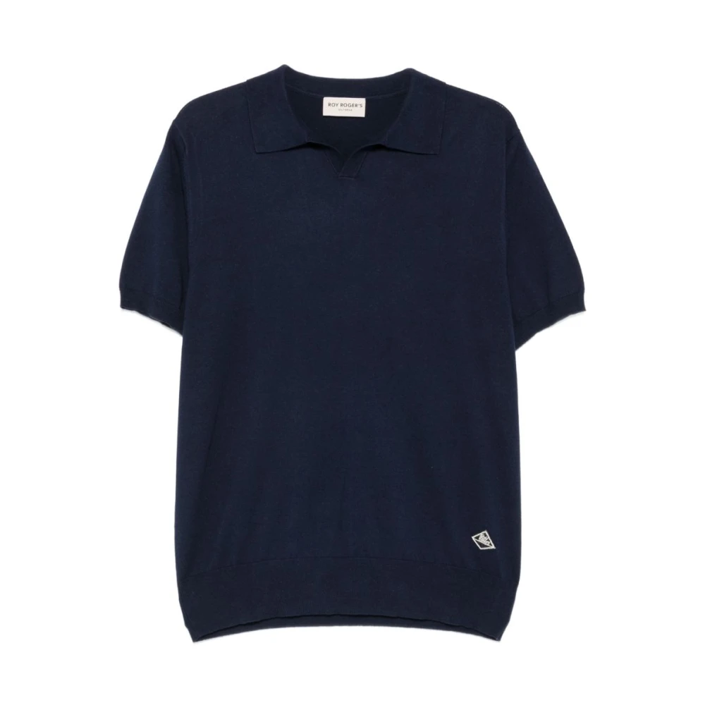 Roy Roger's Men's Blue Polo Shirts, S, Polo Shirt In Cotton Knit
