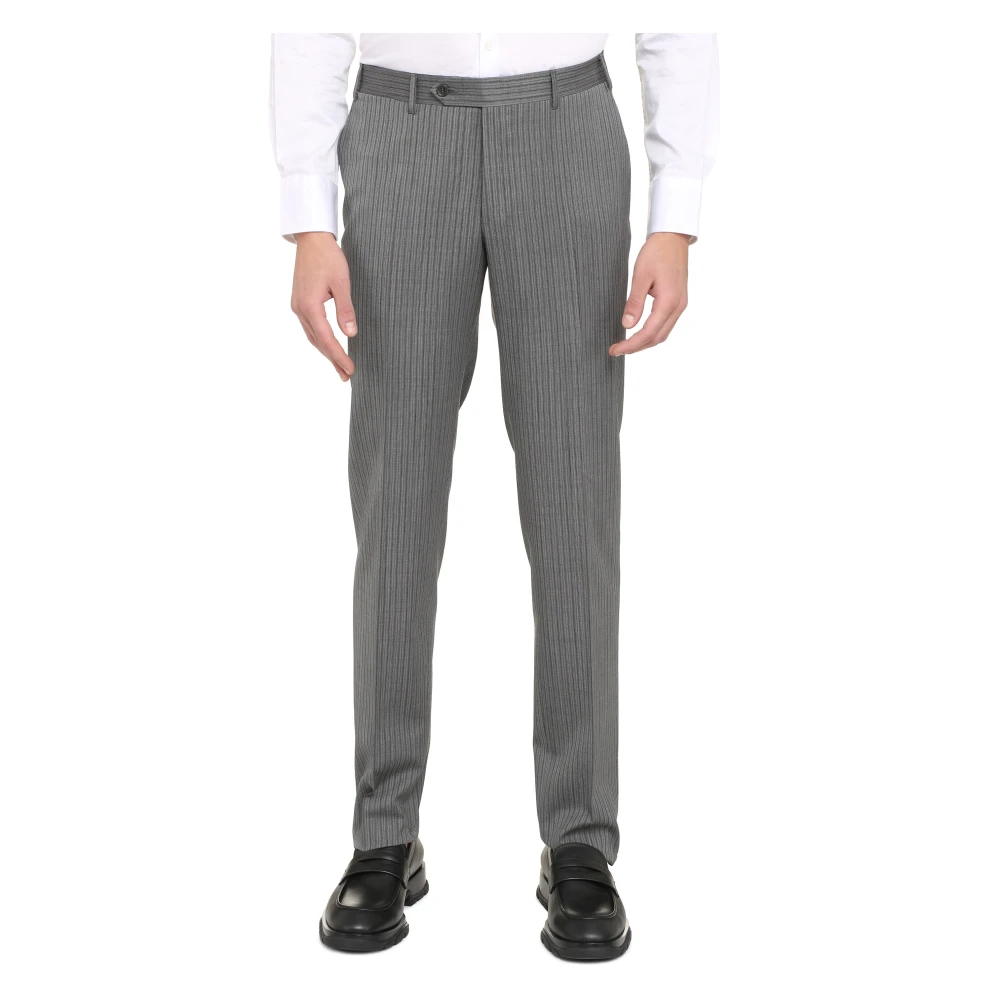 Canali Stretch wollen broek Gray Heren