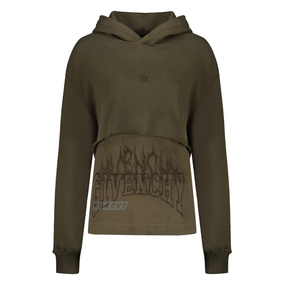 Givenchy Geborduurde Katoenen Hoodie Green Dames