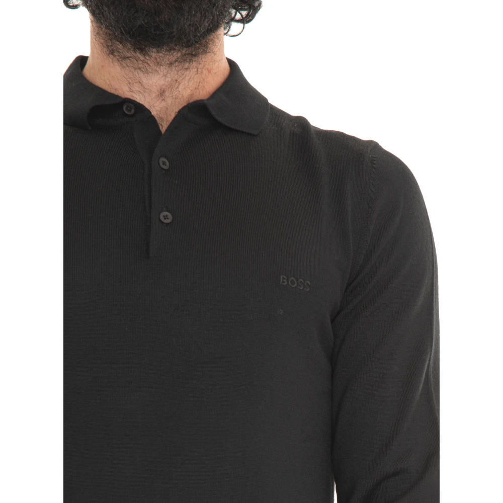Boss Merino wollen trui met turtleneck Black Heren