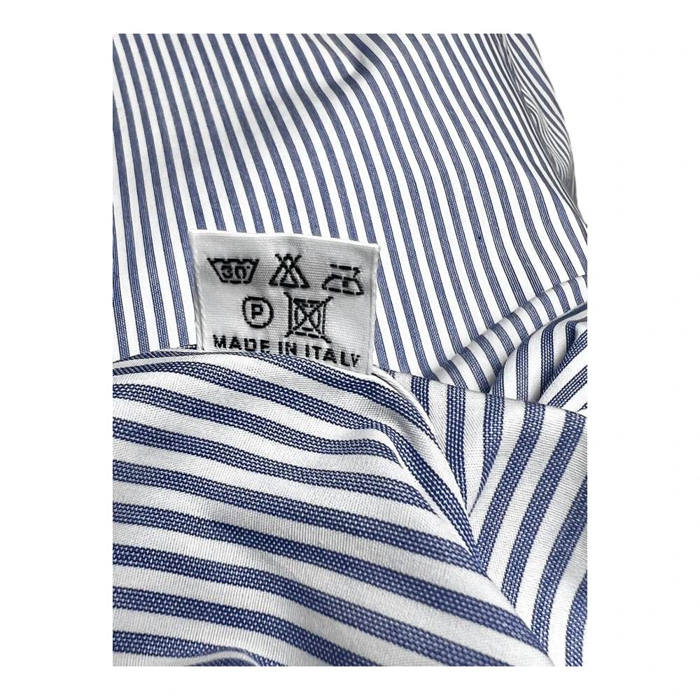 Salvatore Piccolo Napolitaanse Stijl Overhemd Blauw-Witte Strepen Blue Heren