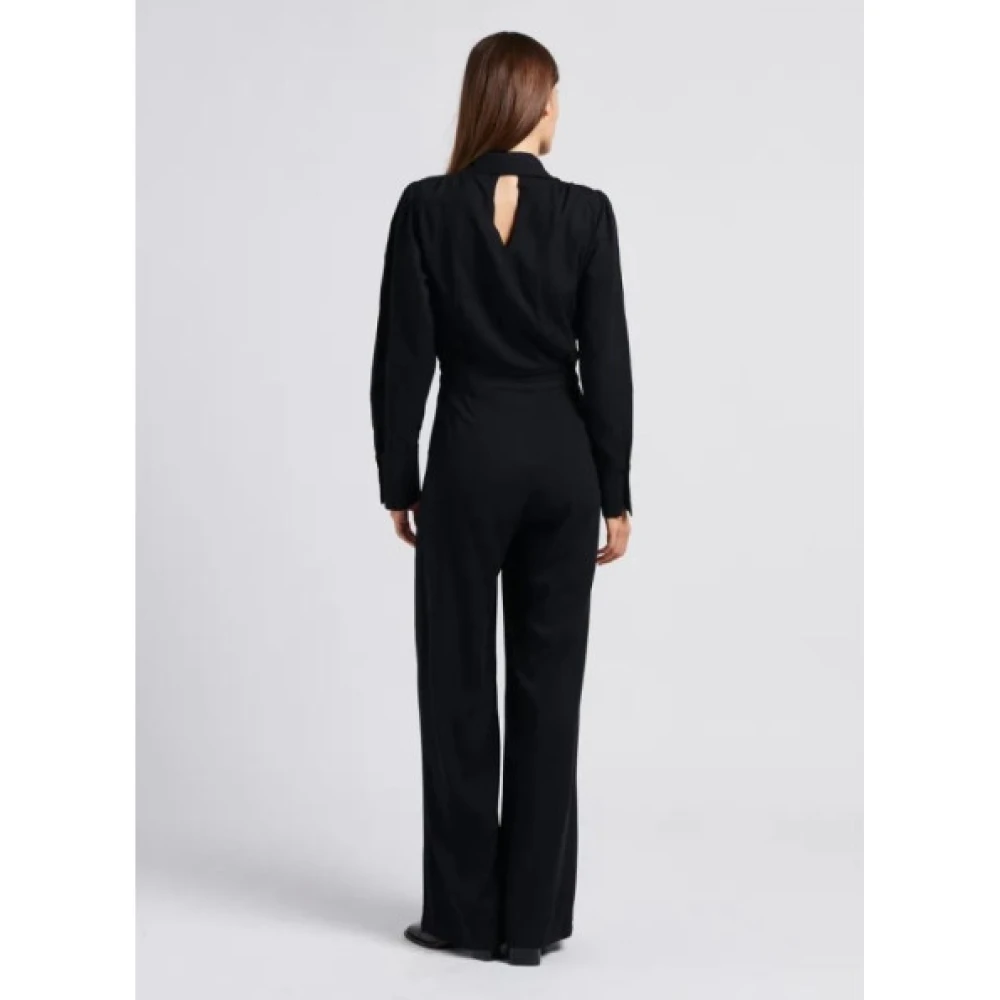 Suncoo Jumpsuit met V-hals en knoopdetails Black Dames