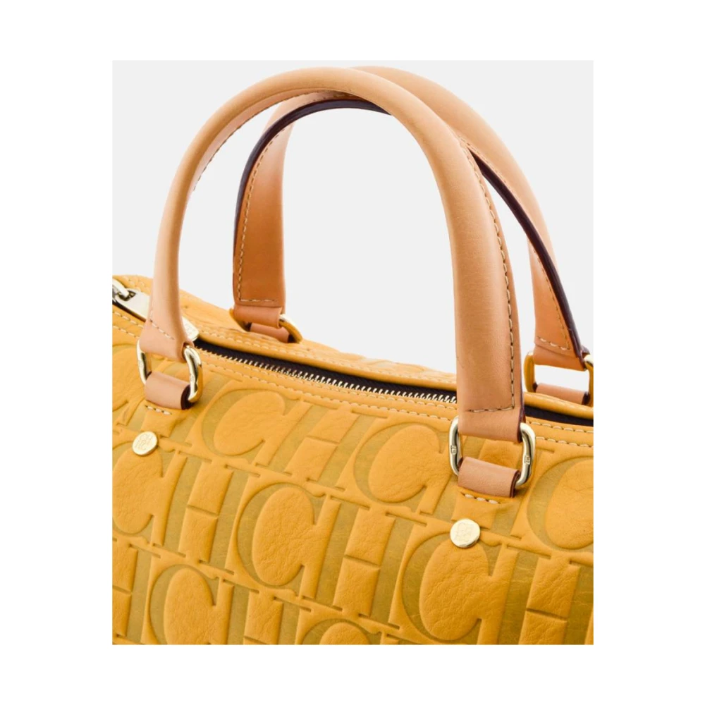 Carolina Herrera Andy 7 Tatuado Mimosa Leren Tas Yellow Dames