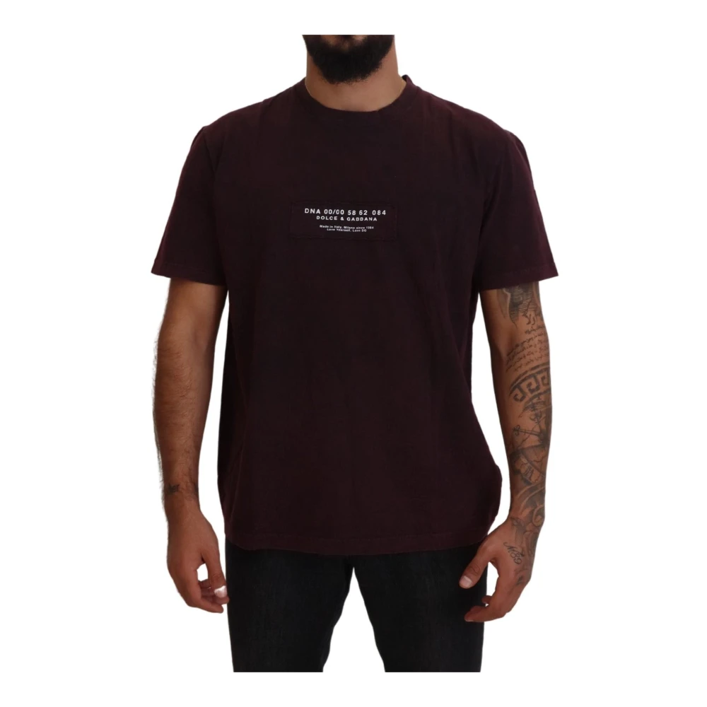 Dolce & Gabbana Men's Bordeaux Crewneck Short Sleeve T-Shirt