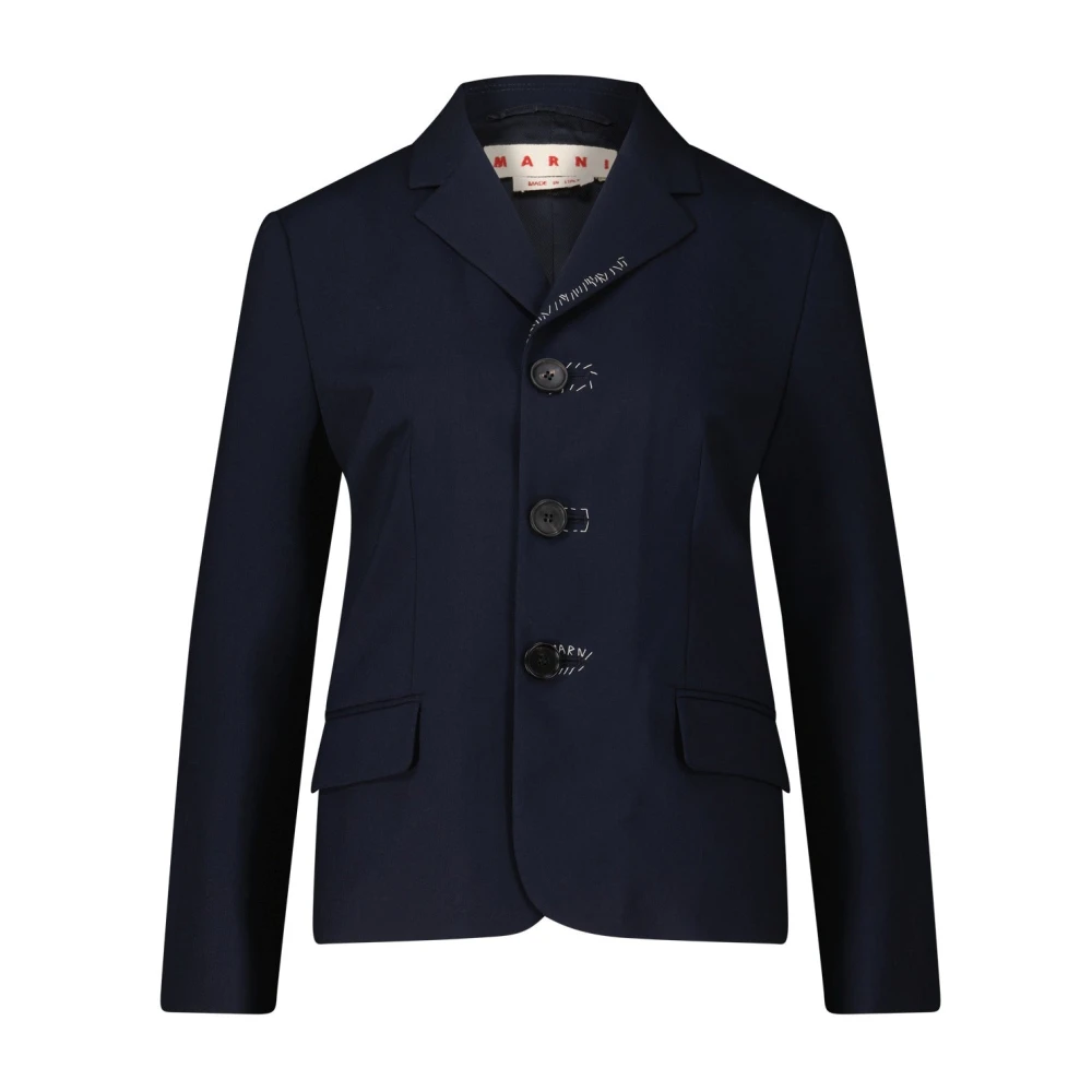 Marni Elegante Blazer met Contrastdetails Blue Dames