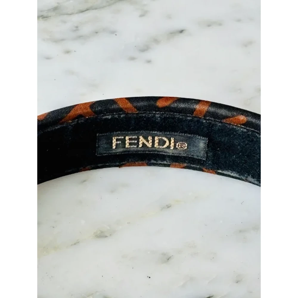 Fendi Vintage Pre-owned Canvas hair-accessories Black Dames
