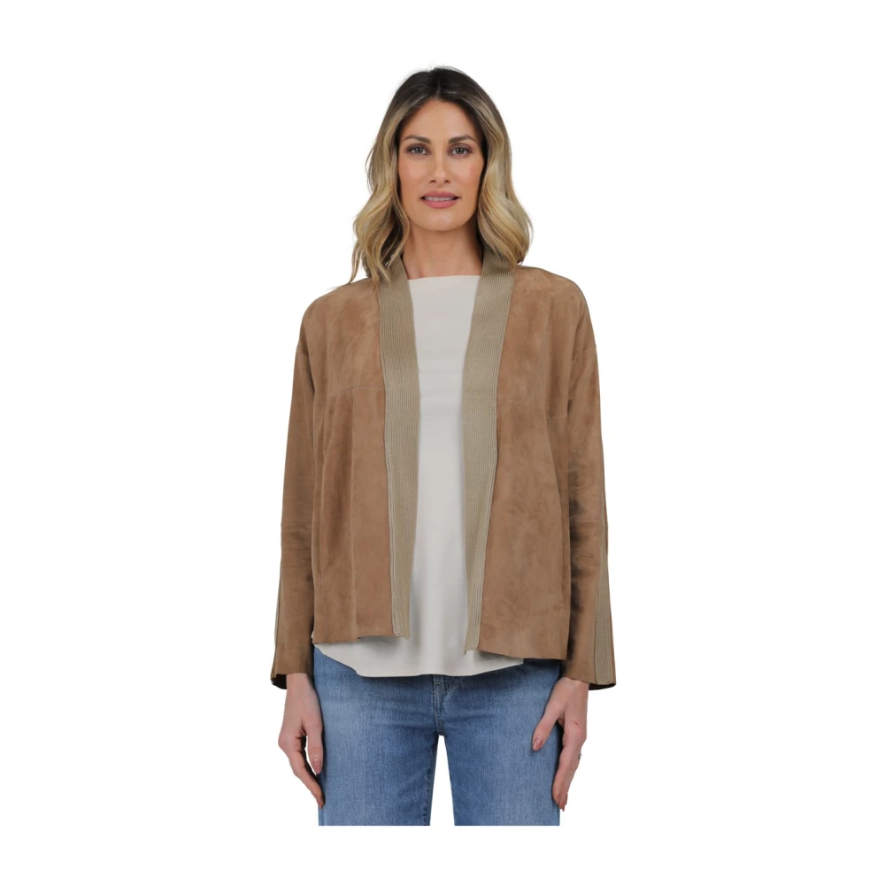 Gimo's Suède Leren Jas Beige Dames