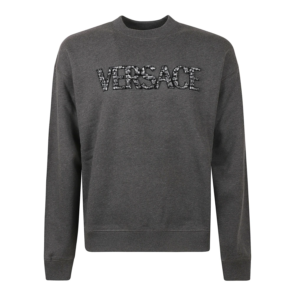 Versace Geborduurde Sweaters Gray Heren