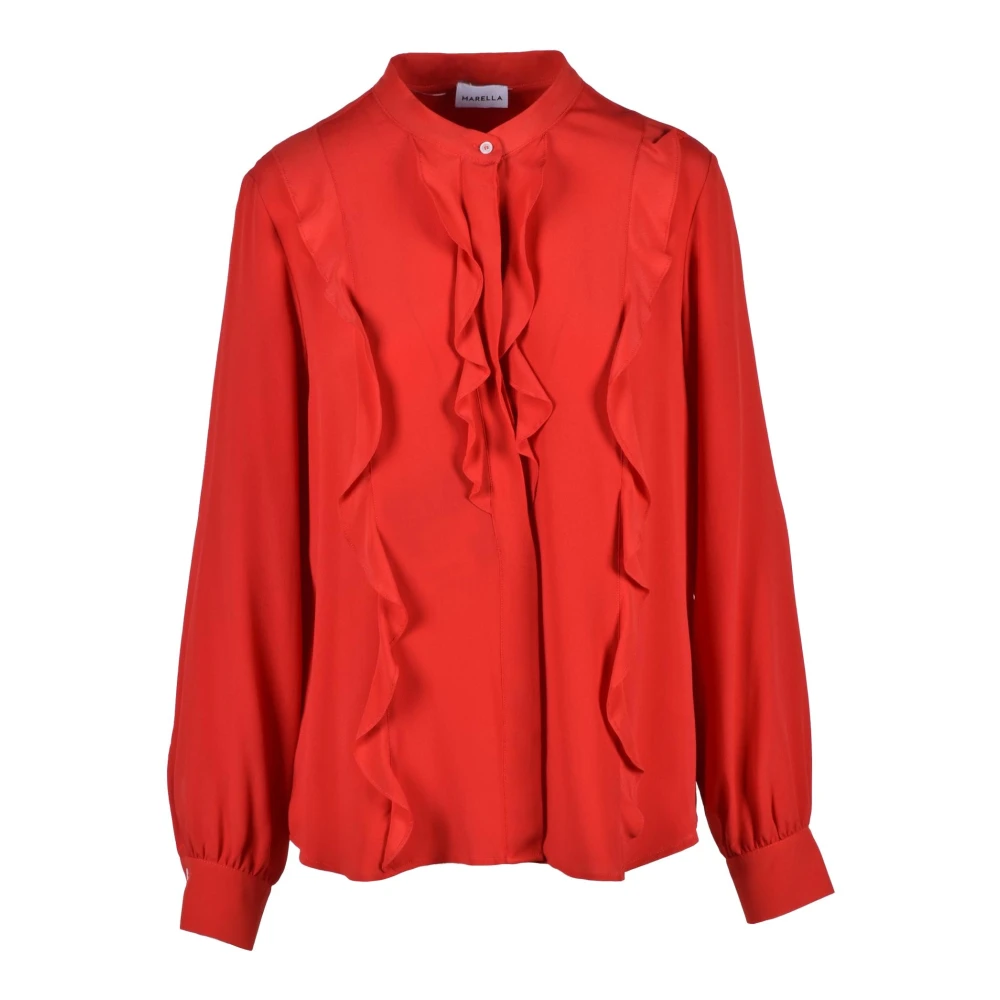 Marella Zijden Blend Shirt Red Dames