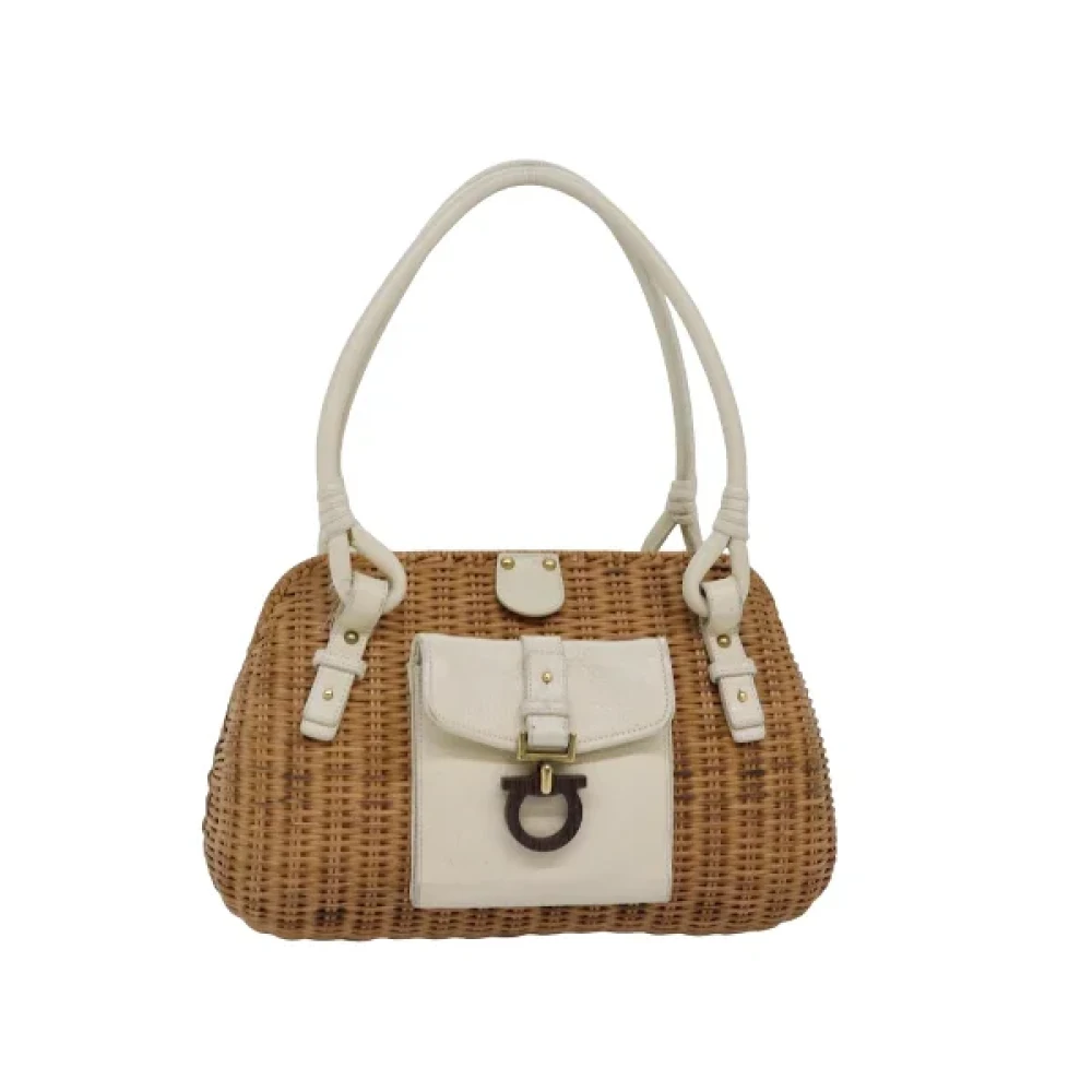 Salvatore Ferragamo Pre-owned Fabric handbags Beige Dames