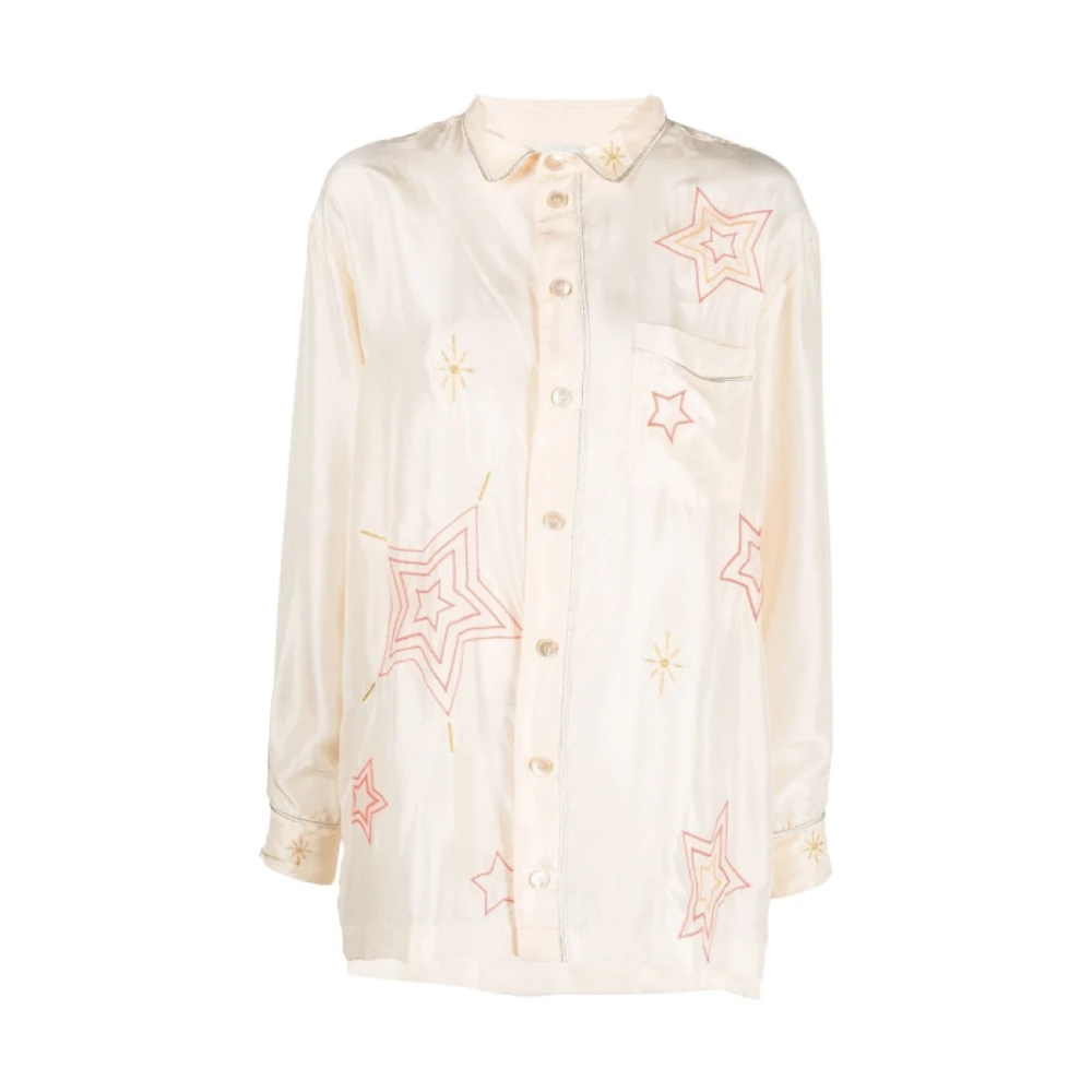Forte Forte Women's White Satin-Finished Silk Blouse - Shirts - Xl - Blouses & Shirts
