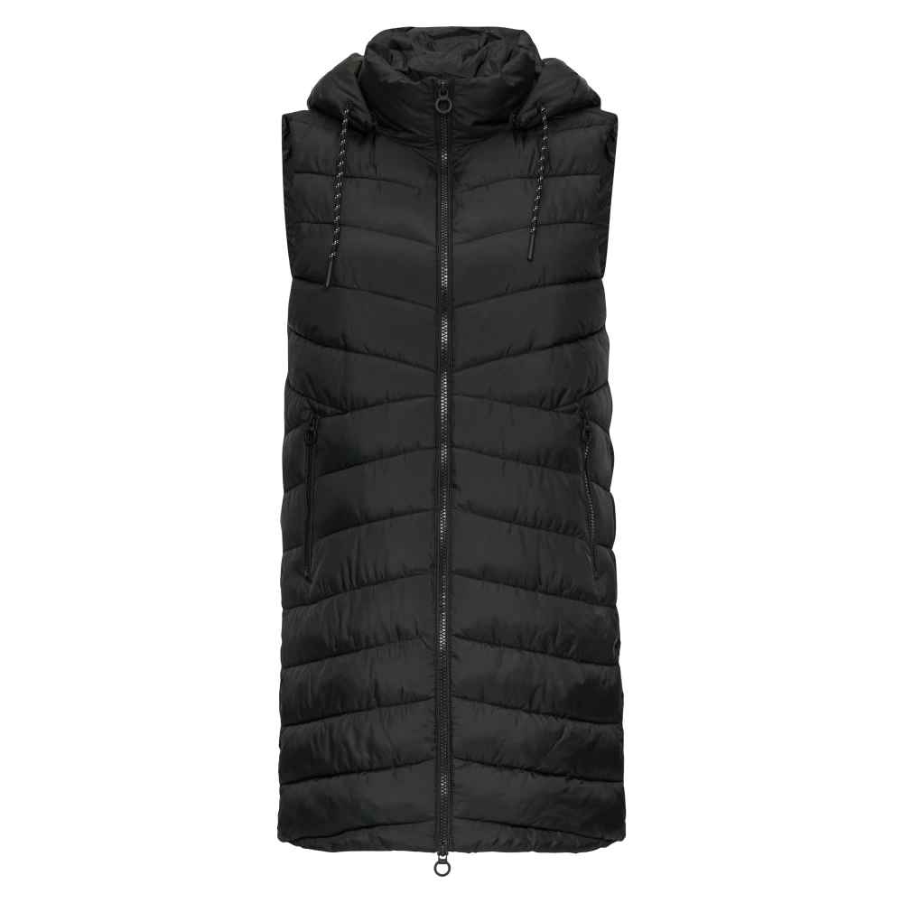 s.Oliver Lichtgewatteerde gewatteerde bodywarmer met capuchon Black Dames