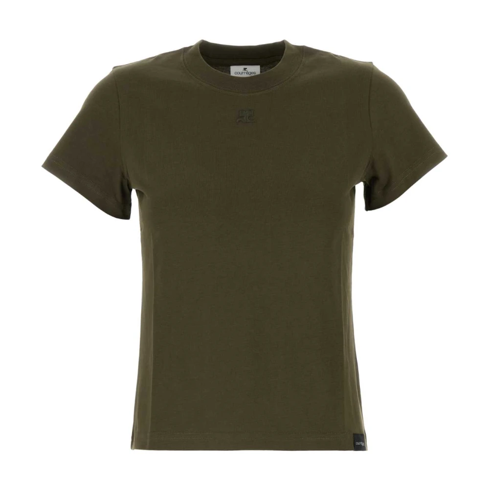 Courrèges Stijlvolle Army Green Katoenen T-shirt Green Dames