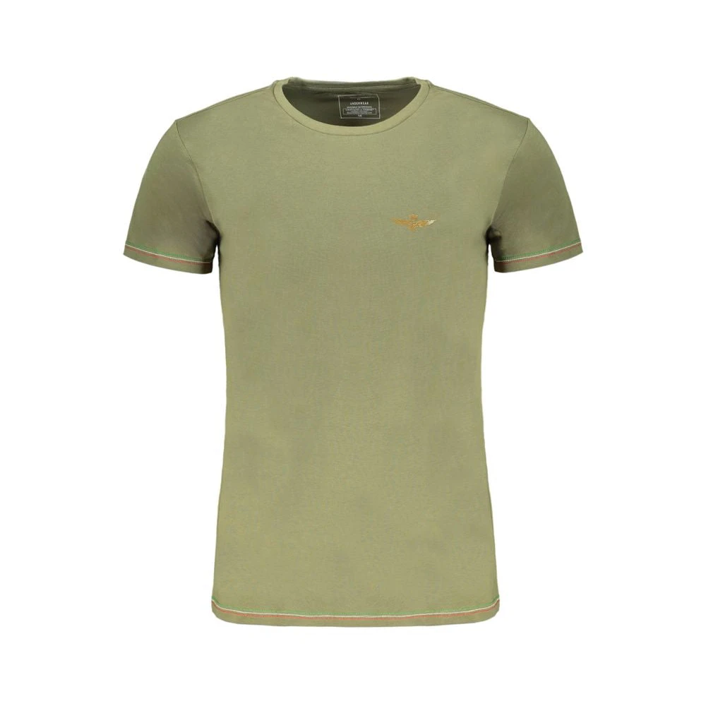 Aeronautica militare Militaire Luchtvaart T-shirt Korte Mouwen Ronde Hals Green Heren