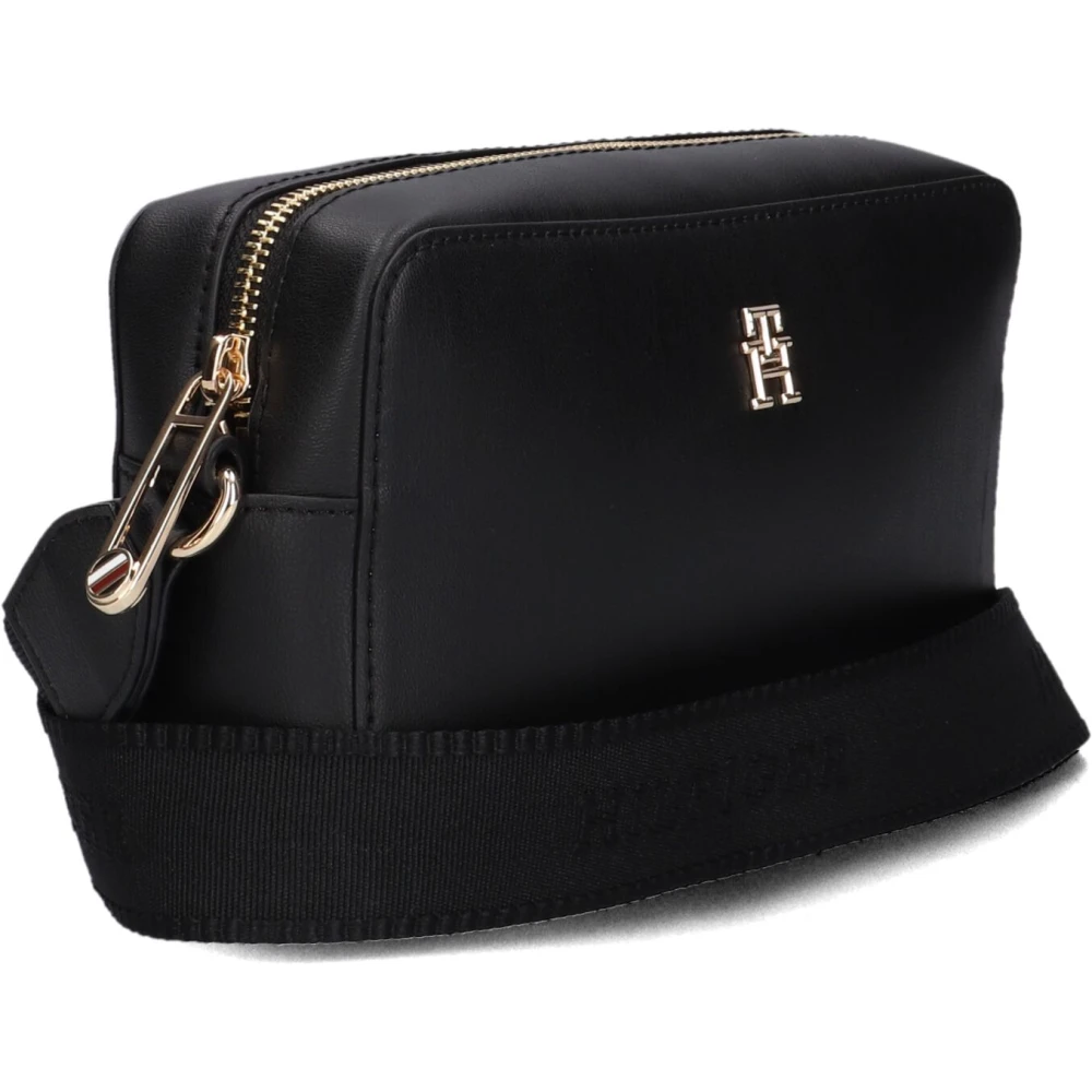 Tommy Hilfiger Elegante Monotype Camera Schoudertas Black Dames