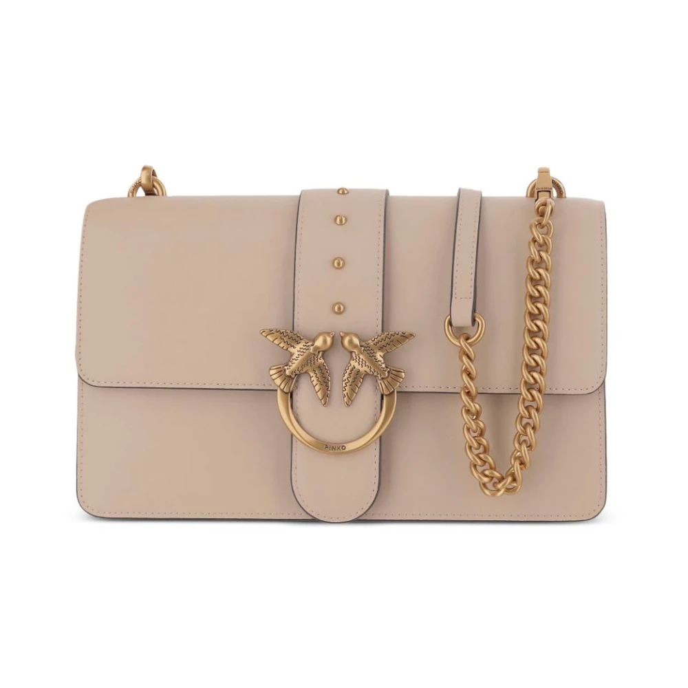 Pinko , Shoulder Bags, Female, Beige, One Size, Love One Shoulder Bag