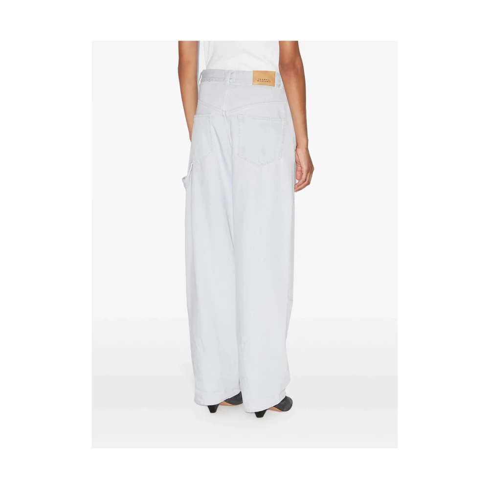 Isabel Marant Étoile Denim Wide Leg Jeans Lichtblauw Blue Dames