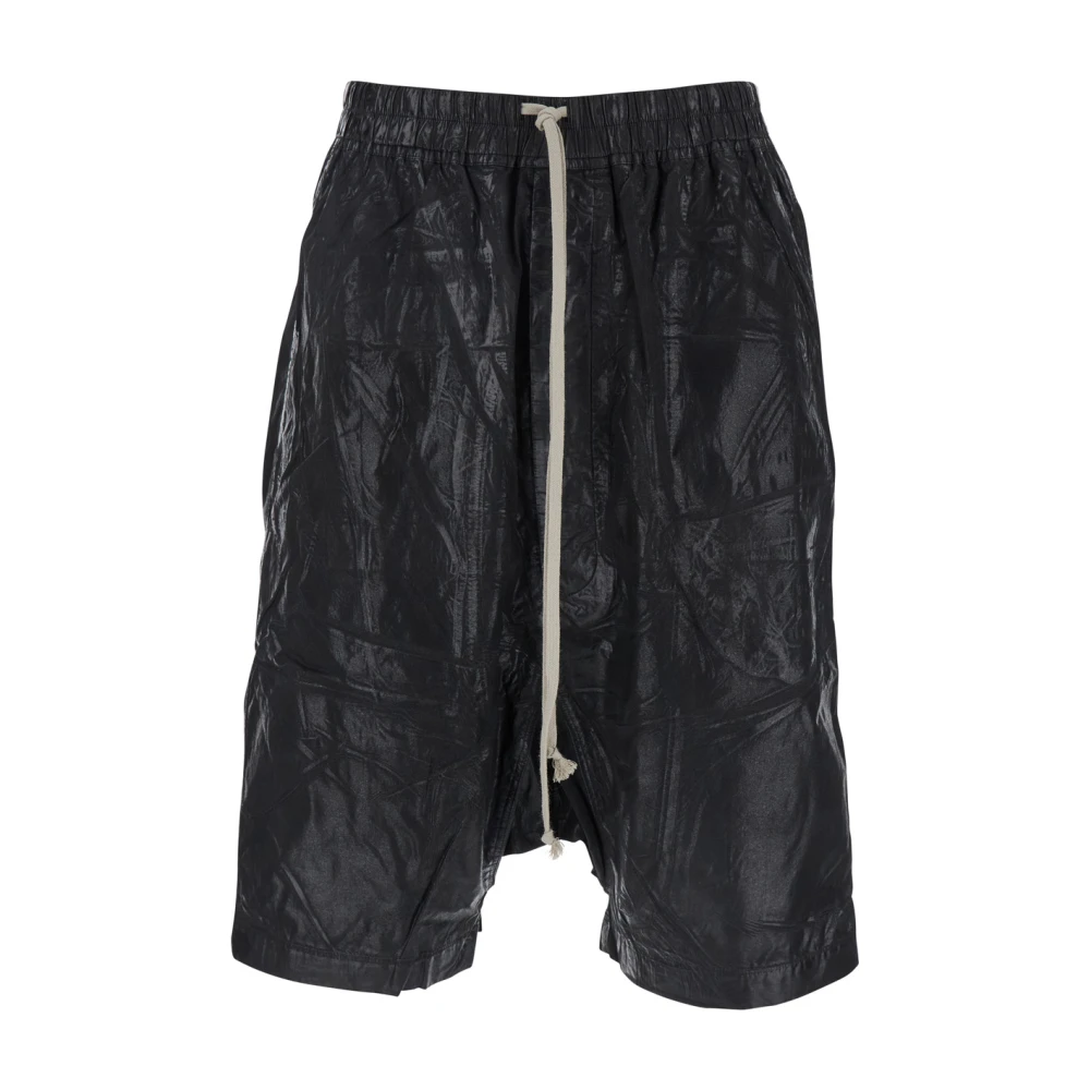 Rick Owens Zwarte Drop Crotch Trekkoordbroek Black Heren