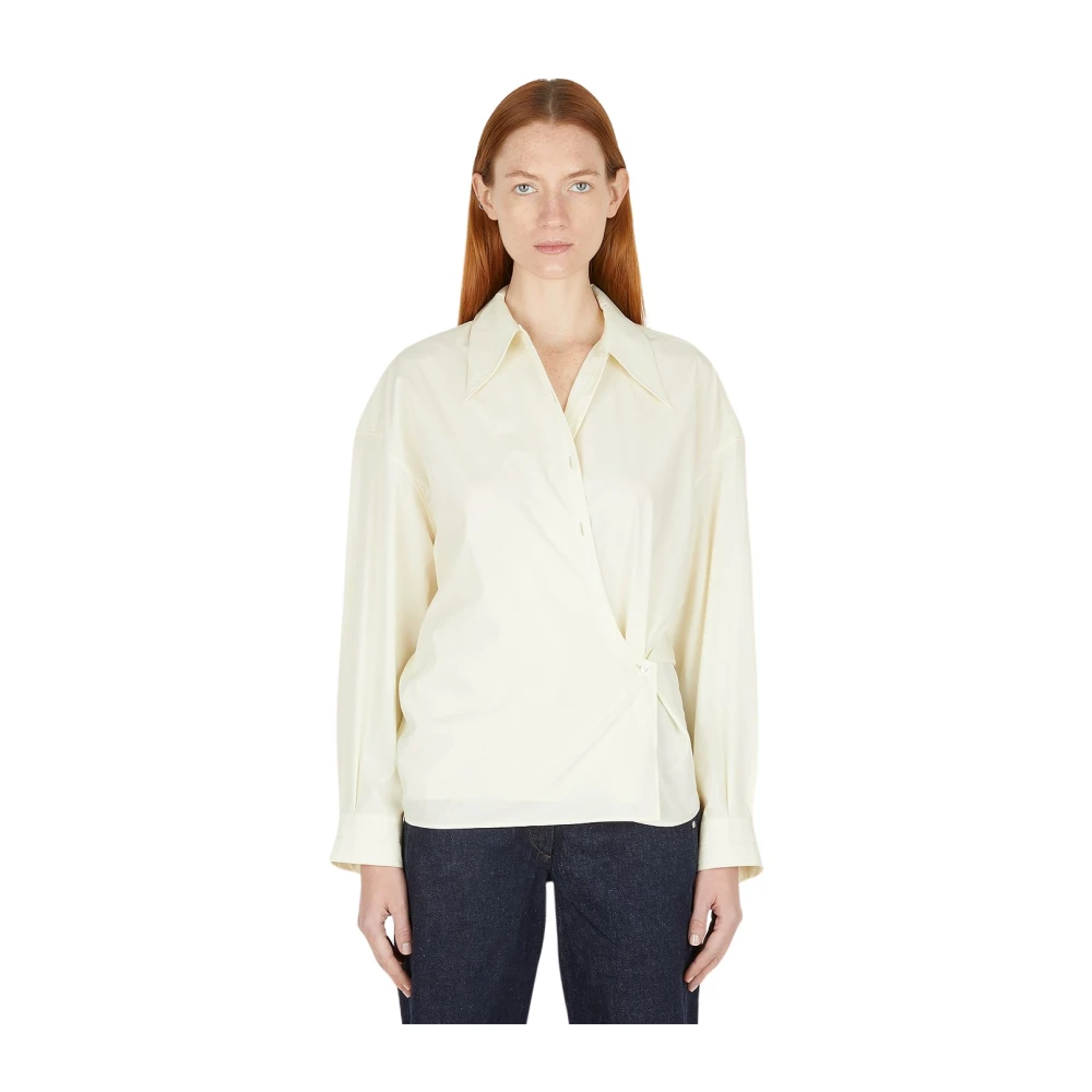 Lemaire Gedraaide Poplin Overhemd Yellow Dames