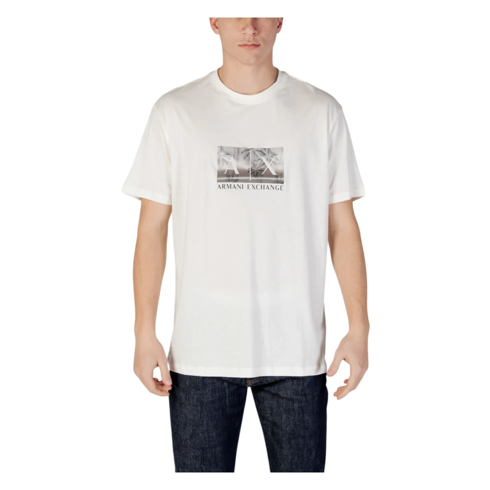 Armani Exchange Wit Bedrukt T-shirt Korte Mouw White Heren