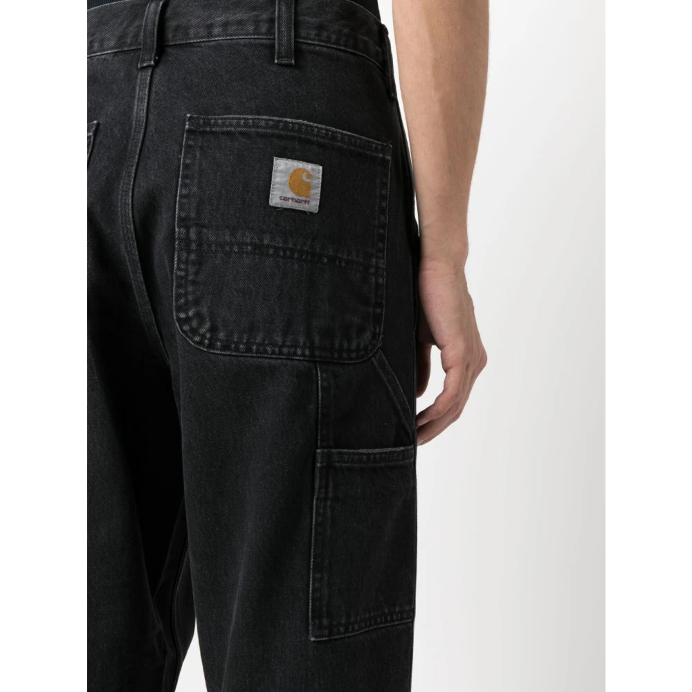 Carhartt WIP Grijze Loose-Fit Jeans met Logo Patch Gray Heren