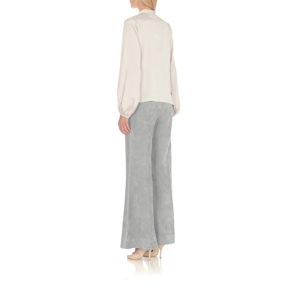 D.Exterior Beige V-Hals Ballonmouw Shirt Beige Dames